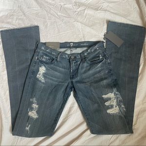NWT 7 For All Mankind Rocker Jeans Vintage Wash